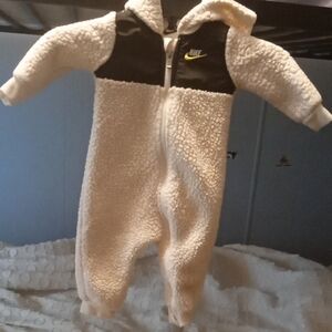 Nike Cream and Black Sherpa Footies